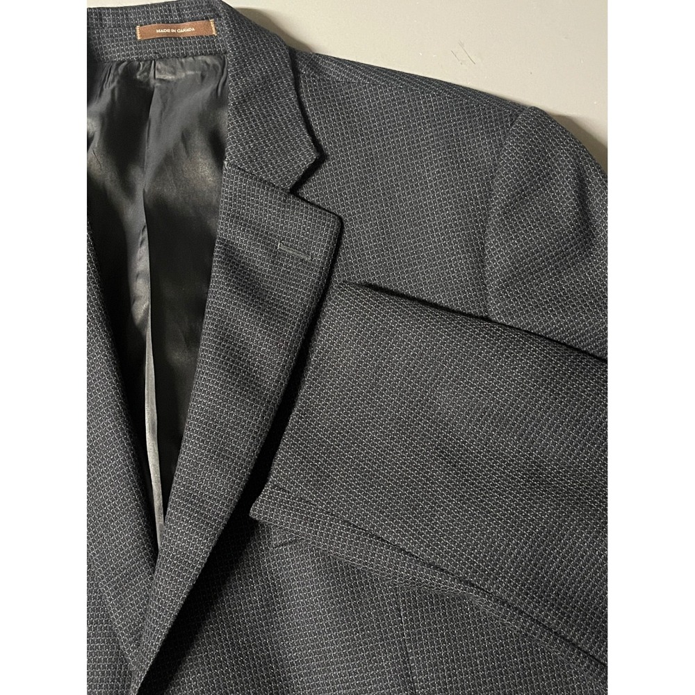 Peter Millar Mens 44R Sport Coat Blazer Navy Blue Micro Pattern 100% Wool Canada